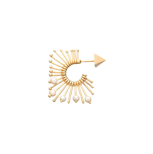 SINGLE EARRINGS SLIDE PEARLS IN GOLD