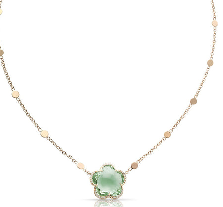 NECKLACE FIGLIA DEI FIORI IN GOLD SEMIPRECIOUS GEMS AND DIAMONDS