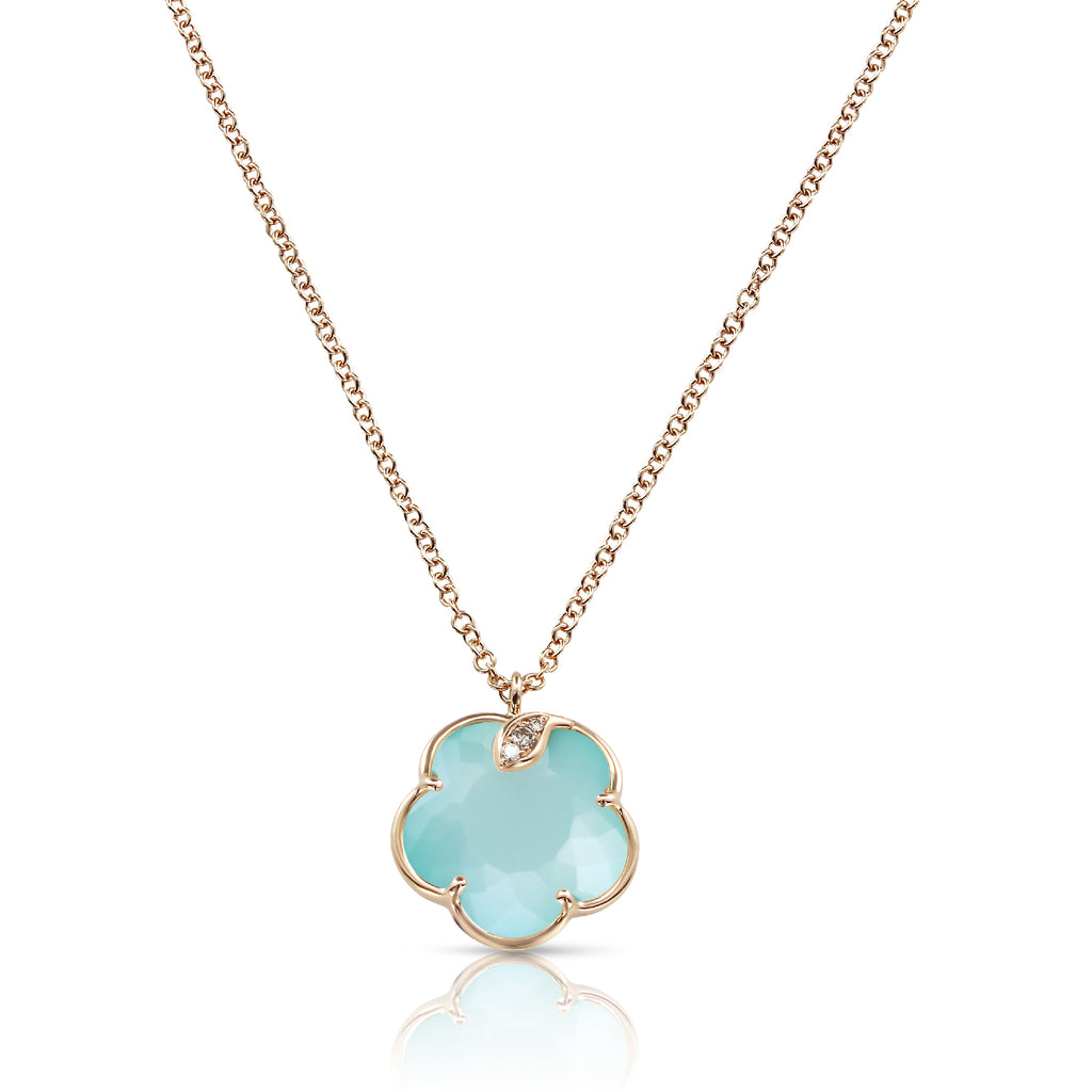 NECKLACE PETIT JOLI WITH TURQUOISE AND MOONSTONE DOUBLET