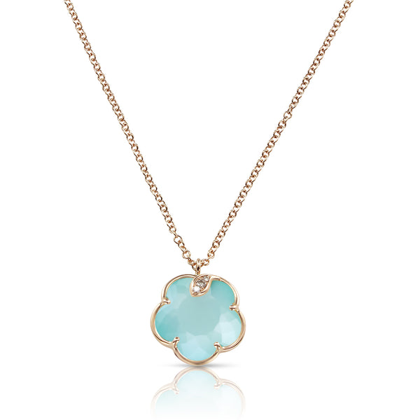NECKLACE PETIT JOLI WITH TURQUOISE AND MOONSTONE DOUBLET