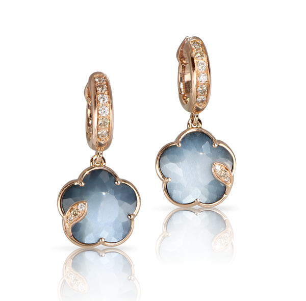 EARRINGS PETIT JOLI LUNAIRE IN GOLD LUNAR NIGHT BLUE GEM