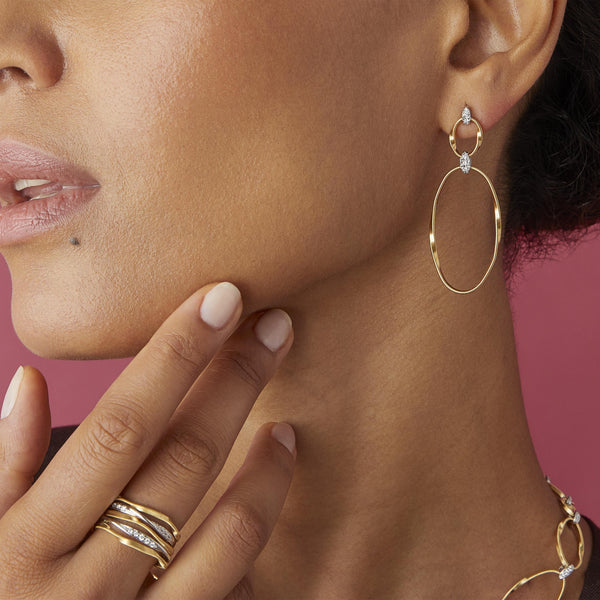 EARRINGS IN GOLD AND DIAMONDS