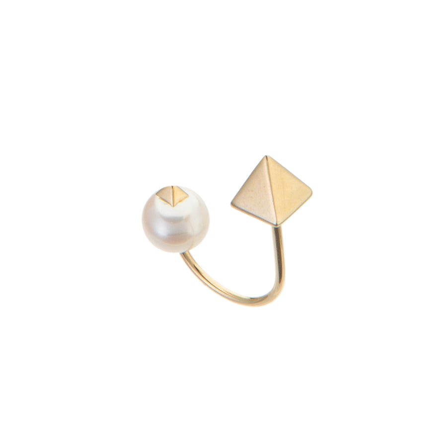 SINGLE EARRING SQUARE IN GOLD