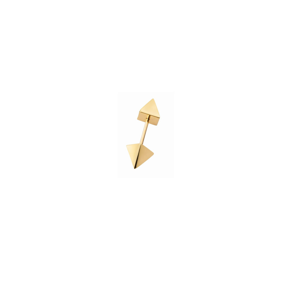 SINGLE EARRING SQUARE IN GOLD