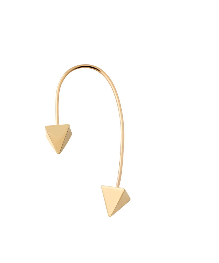 SINGLE EARRING SQUARE IN GOLD