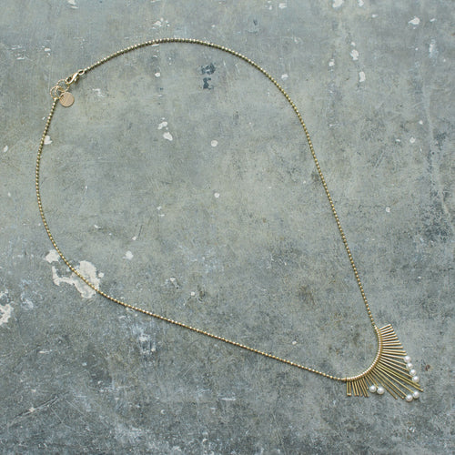 NECKLACE SLIDE PEARLS IN GOLD