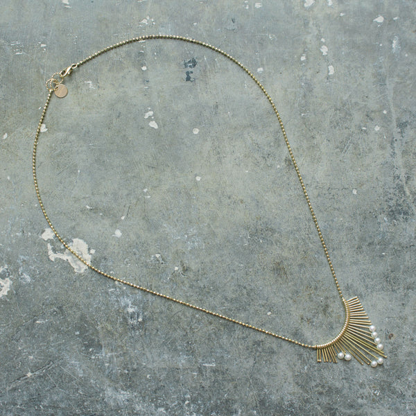 NECKLACE SLIDE PEARLS IN GOLD