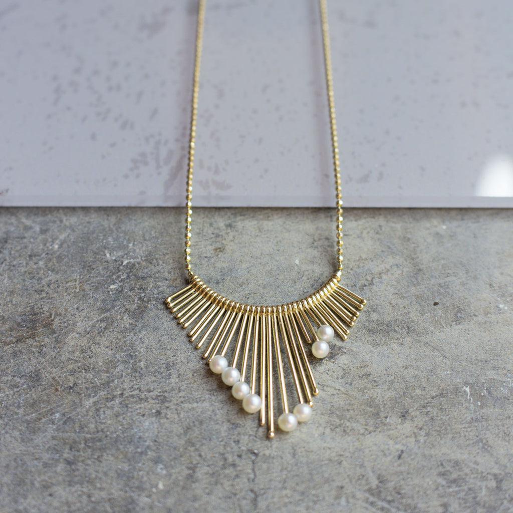 NECKLACE SLIDE PEARLS IN GOLD