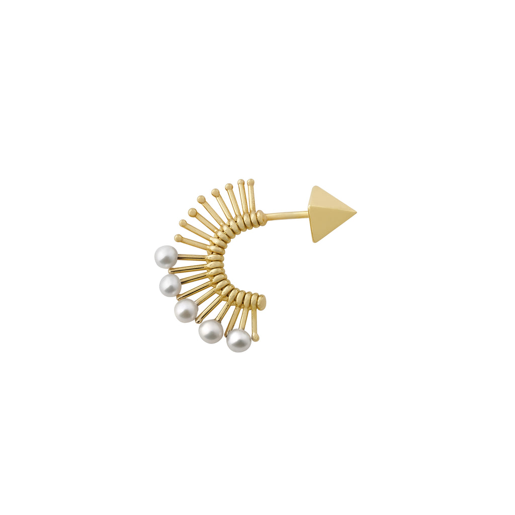 SINGLE EARRING SLIDE PEARLS IN GOLD
