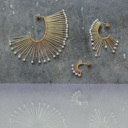 SINGLE EARRING SLIDE PEARLS IN GOLD