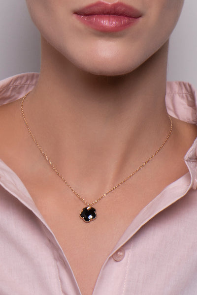 NECKLACE PETIT JOLI IN GOLD WITH ONIX AND DIAMONDS