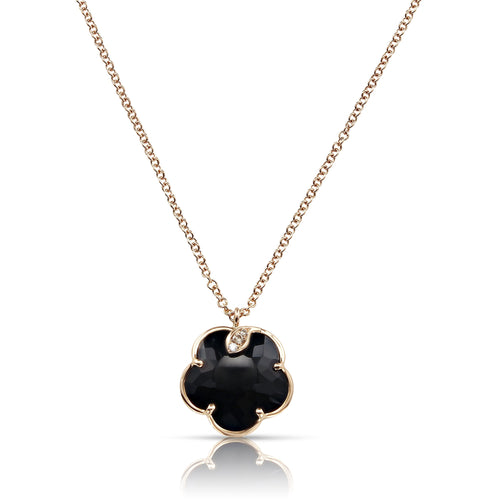NECKLACE PETIT JOLI IN GOLD WITH ONIX AND DIAMONDS