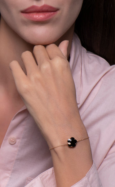 BRACELET PETIT JOLI IN GOLD ONIX AND DIAMONDS