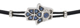 BRACELET WITH FATIMA HAND IN GOLD WITH BLUE SAPPHIRES