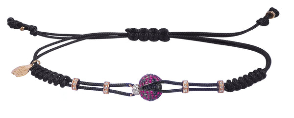 BRACELET WITH LADYBUG IN GOLD AND RUBIES