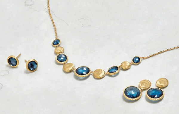 EARRINGS JAIPUR IN GOLD WITH LONDON BLUE TOPAZ