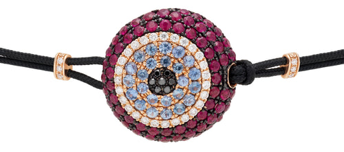BRACELET WITH EVIL EYE IN GOLD WITH RUBIES