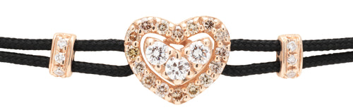 BRACELET WITH HEART IN GOLD AND DIAMONDS
