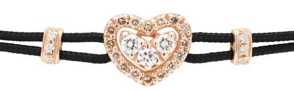 BRACELET WITH HEART IN GOLD AND DIAMONDS
