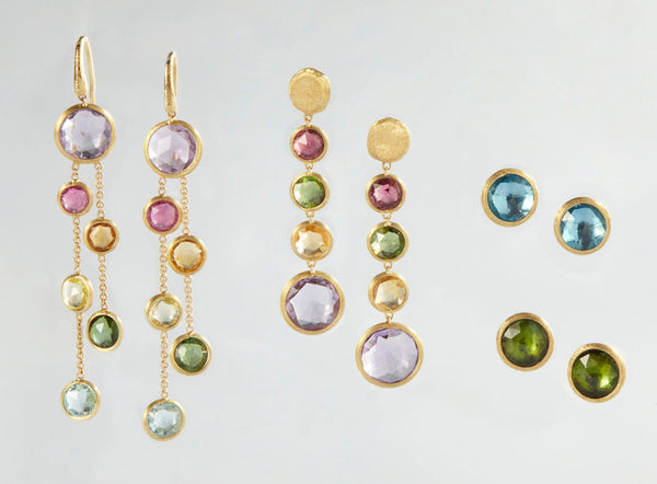 EARRINGS JAIPUR IN GOLD WITH BLUE TOPAZ