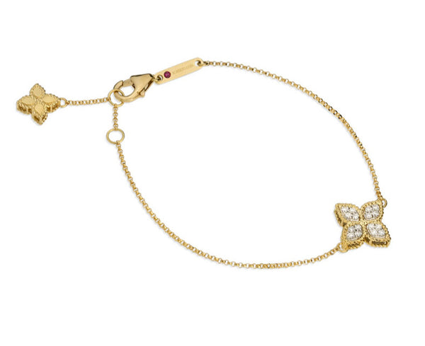 BRACELET PRINCESS FLOWER IN GOLD WITH DIAMONDS