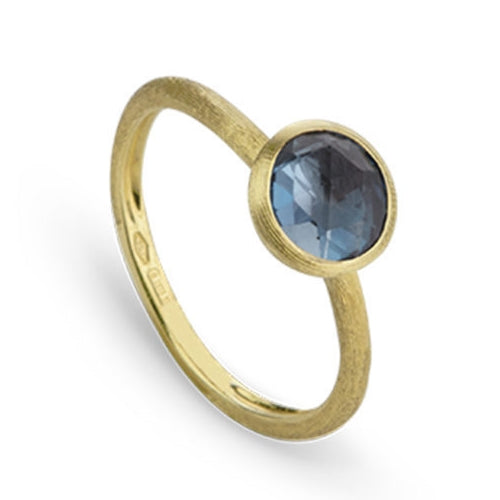 RING JAIPUR IN GOLD WITH LONDON BLUE TOPAZ