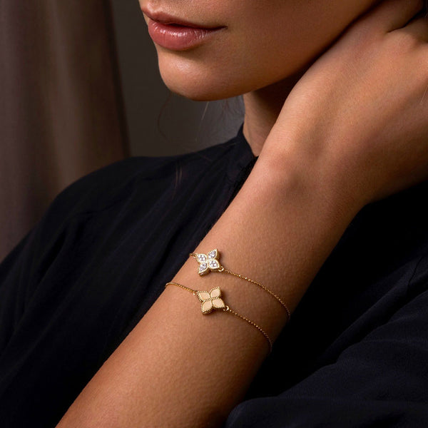 BRACELET PRINCESS FLOWER IN GOLD WITH DIAMONDS