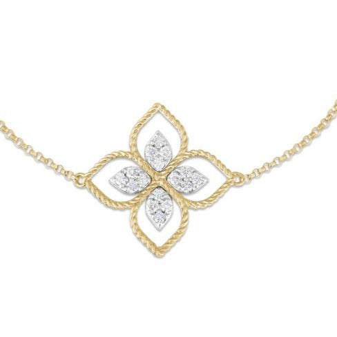 BRACELET PRINCESS FLOWER IN GOLD WITH DIAMONDS