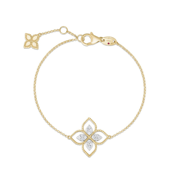 BRACELET PRINCESS FLOWER IN GOLD WITH DIAMONDS