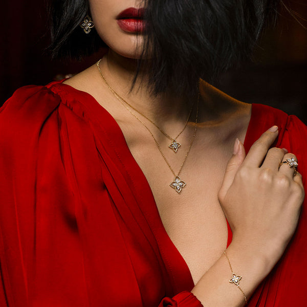 BRACELET PRINCESS FLOWER IN GOLD WITH DIAMONDS