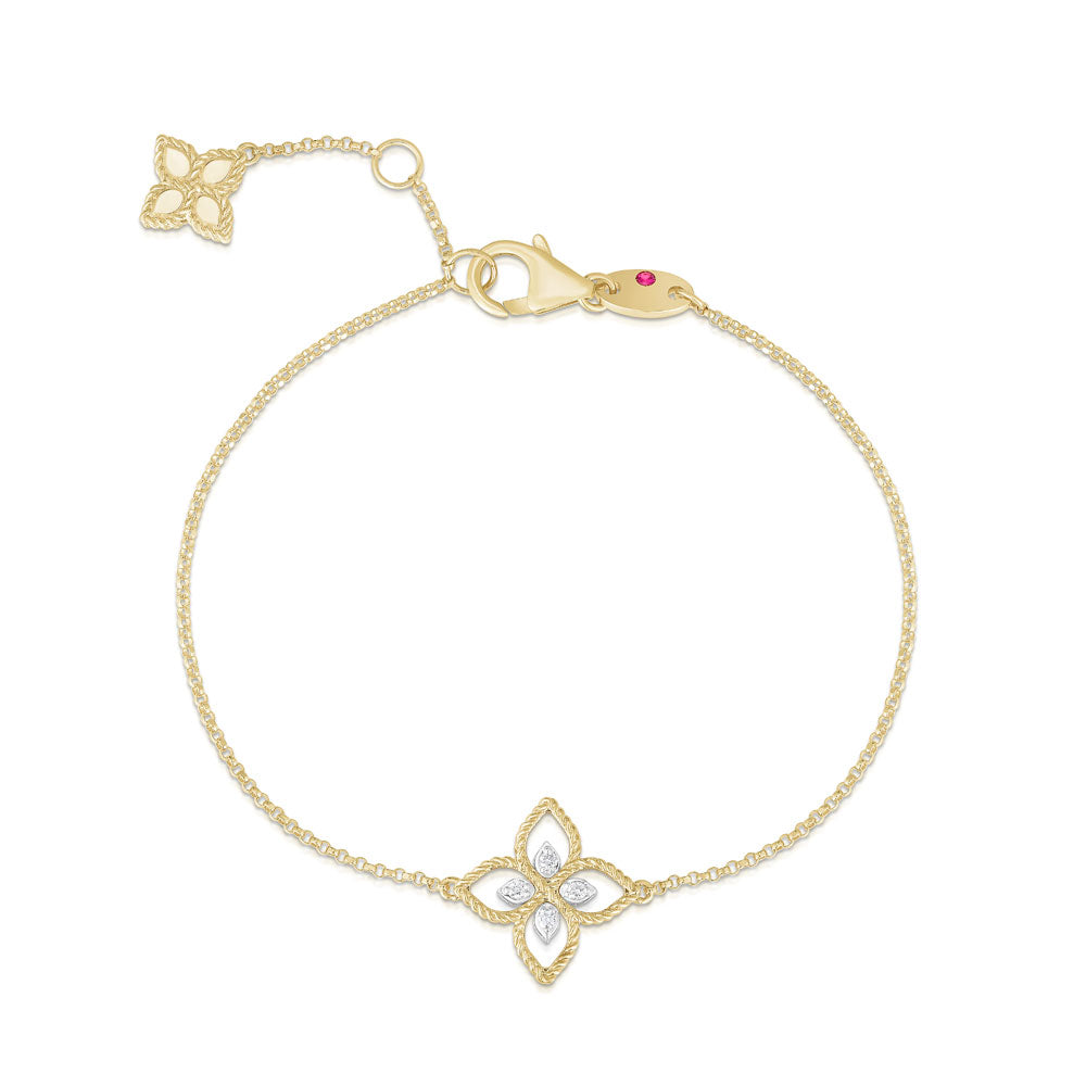 BRACELET PRINCESS FLOWER IN GOLD WITH DIAMONDS