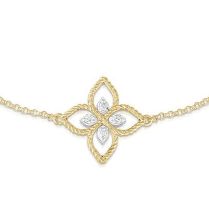 BRACELET PRINCESS FLOWER IN GOLD WITH DIAMONDS