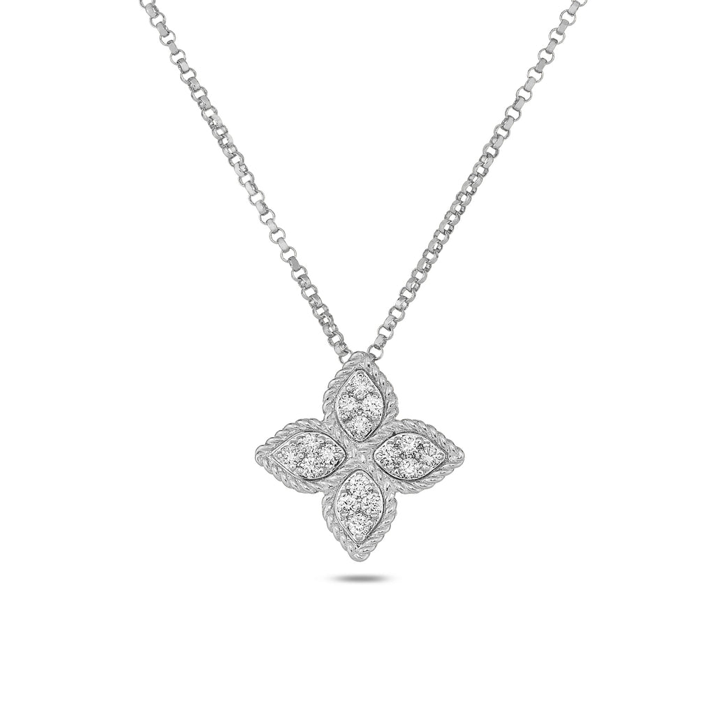 NECKLACE PRINCESS FLOWER IN GOLD WITH DIAMONDS
