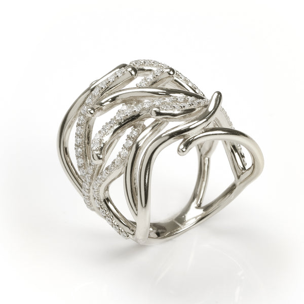 RING IN SILVER WITH ZIRCONS