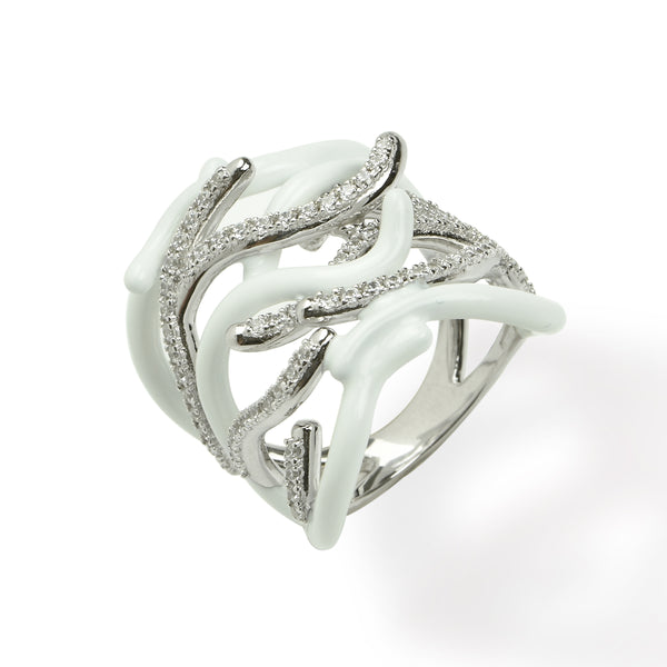 RING IN SILVER WITH ZIRCONS