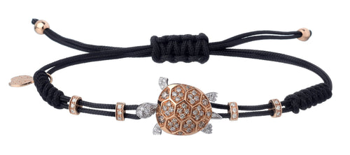 BRACELET WITH TURTLE IN GOLD AND DIAMONDS