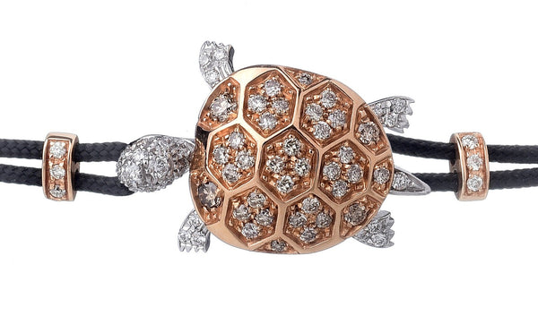 BRACELET WITH TURTLE IN GOLD AND DIAMONDS