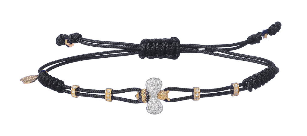 BRACELET WITH BEE IN GOLD WITH YELLOW SAPPHIRES AND DIAMONDS