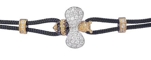 BRACELET WITH BEE IN GOLD WITH YELLOW SAPPHIRES AND DIAMONDS