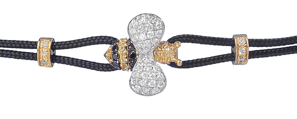 BRACELET WITH BEE IN GOLD WITH YELLOW SAPPHIRES AND DIAMONDS