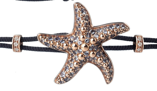BRACELET WITH STARFISH IN GOLD AND BLUE SAPPHIRES