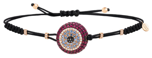 BRACELET WITH EVIL EYE IN GOLD WITH RUBIES