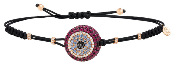 BRACELET WITH EVIL EYE IN GOLD WITH RUBIES