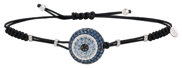 BRACELET WITH EVIL EYE IN GOLD WITH BLUE SAPPHIRES