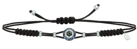 BRACELET WITH ANCHOR IN WHITE GOLD WITH BLACK AND WHITE DIAMONDS