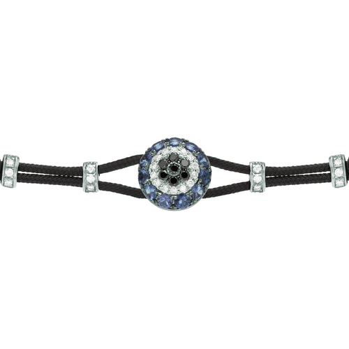 BRACELET WITH EVIL EYE IN GOLD WITH BLUE SAPPHIRES