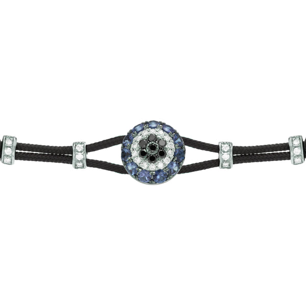 BRACELET WITH EVIL EYE IN GOLD WITH BLUE SAPPHIRES