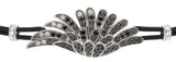 BRACELET WITH ANGEL WING IN GOLD AND BLACK DIAMONDS