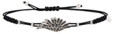 BRACELET WITH ANGEL WING IN GOLD AND BLACK DIAMONDS