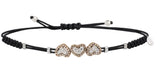 BRACELET WITH 3 HEARTS IN GOLD AND DIAMONDS